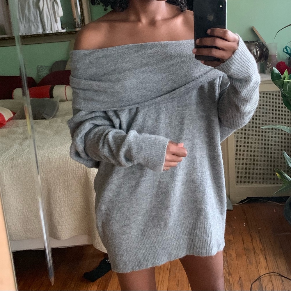 Cowl neck oversized sweater